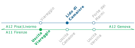 Immagine mappa autostradale - Hotel Sirio 3 stelle a Lido di Camaiore, Versilia, Toscana